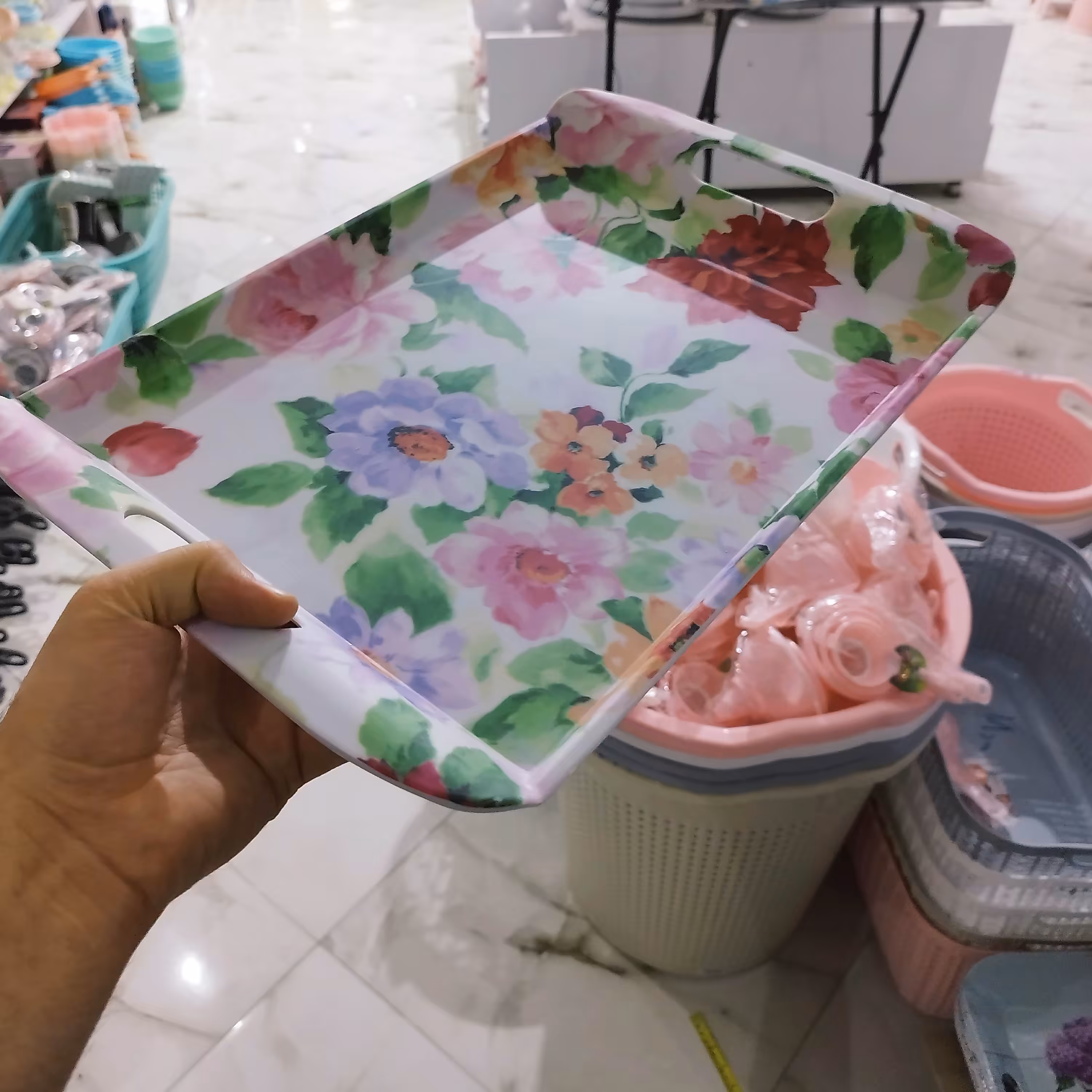 سینی مستطیلی سایز متوسط،جنس ملامین اصل،چهار طرح