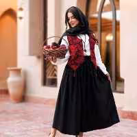 سه تیکه جلیقه ضخیم هندی دامن اسکاچی درجه یک و شومیز داکرون سودا