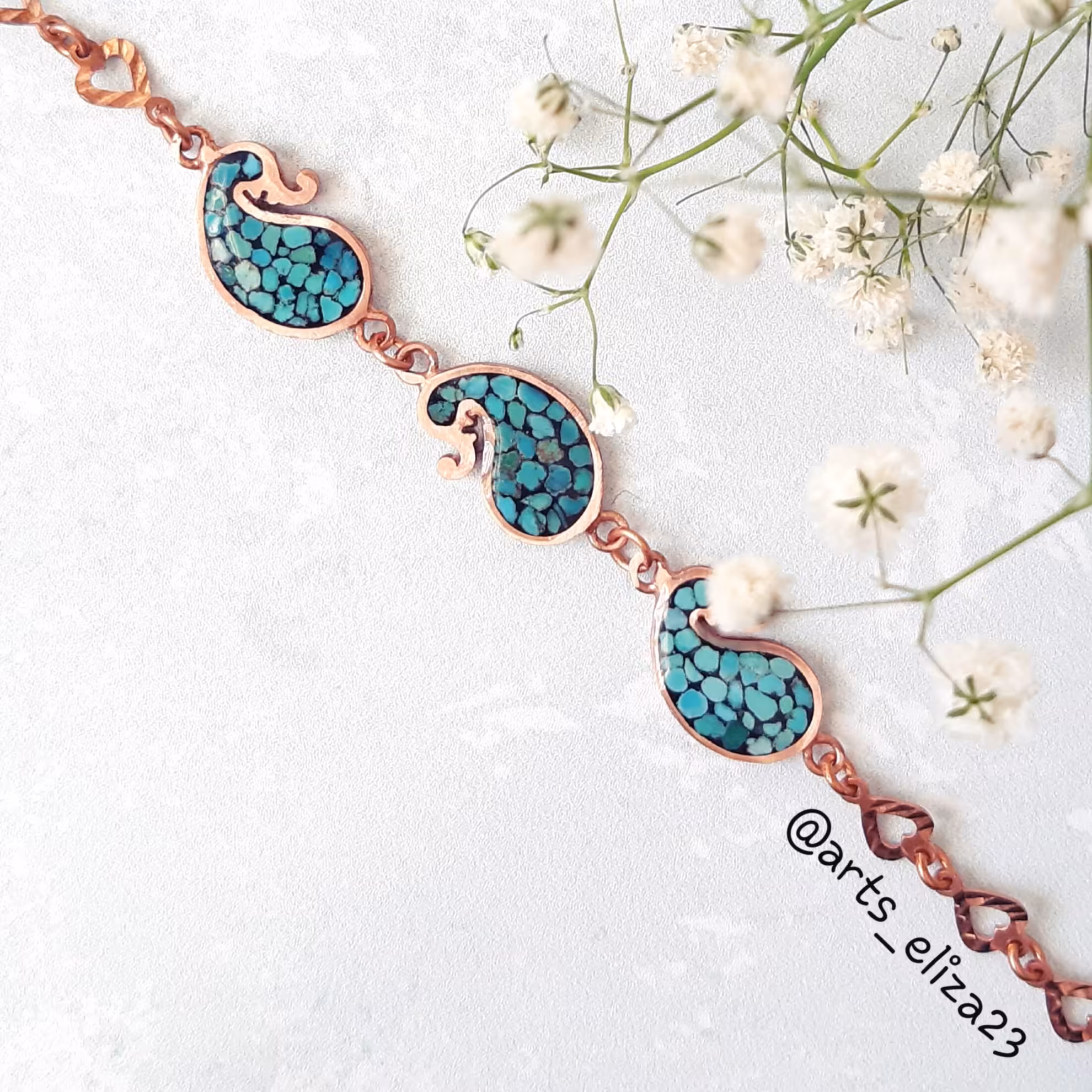 دستبند فیروزه کوبی شده