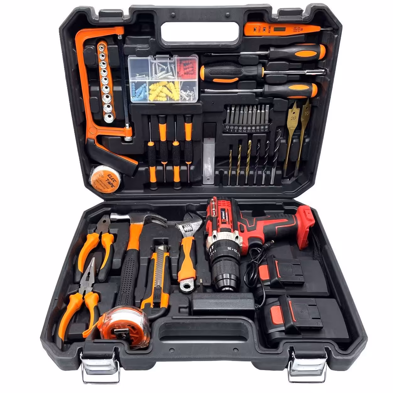 جعبه ابزار100 عددی دریل شارژی سه نظام 13 فلزی چکشی  صنعتی اینتیمکس تکنولوژی ژاپن