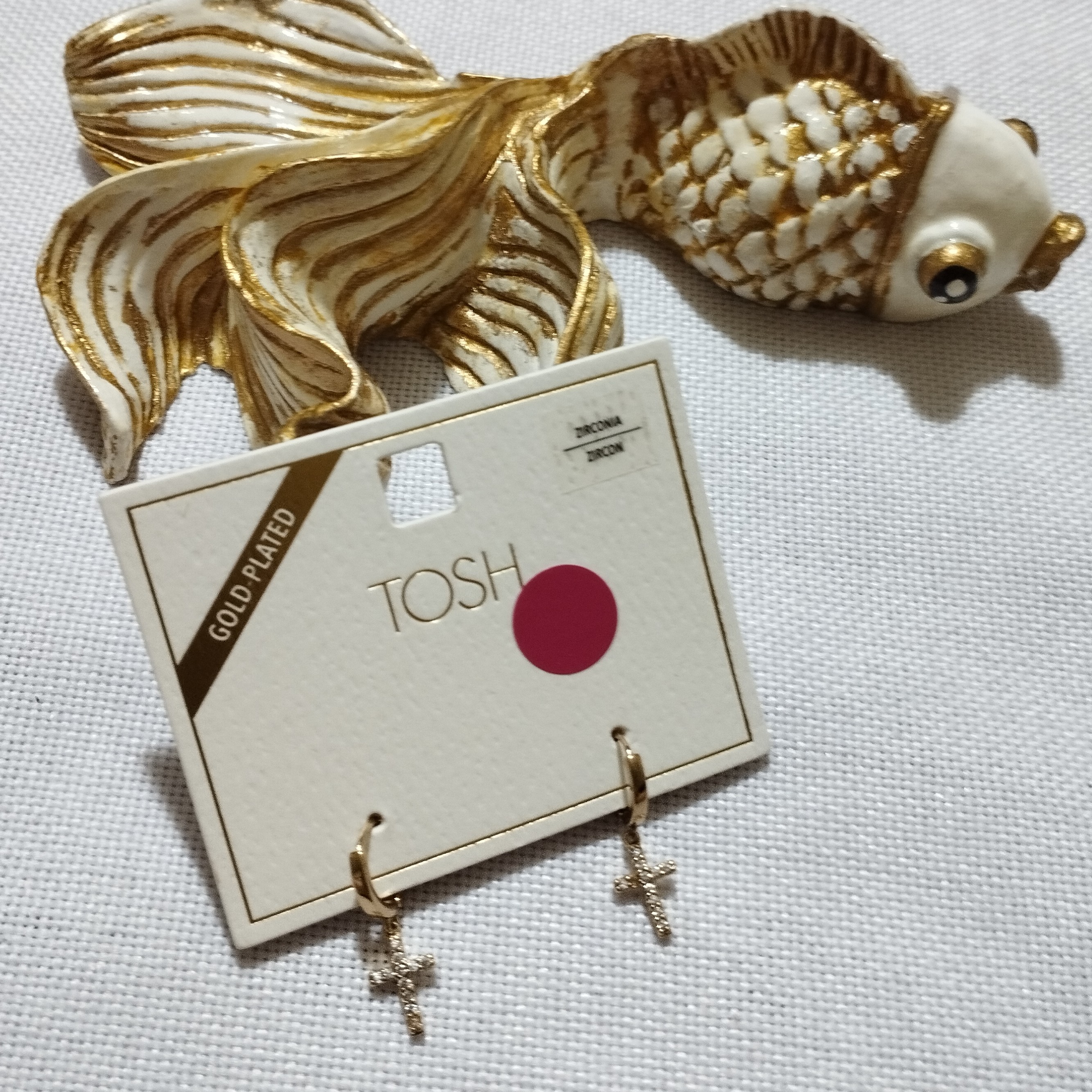 گوشواره صلیب آبکاری طلا