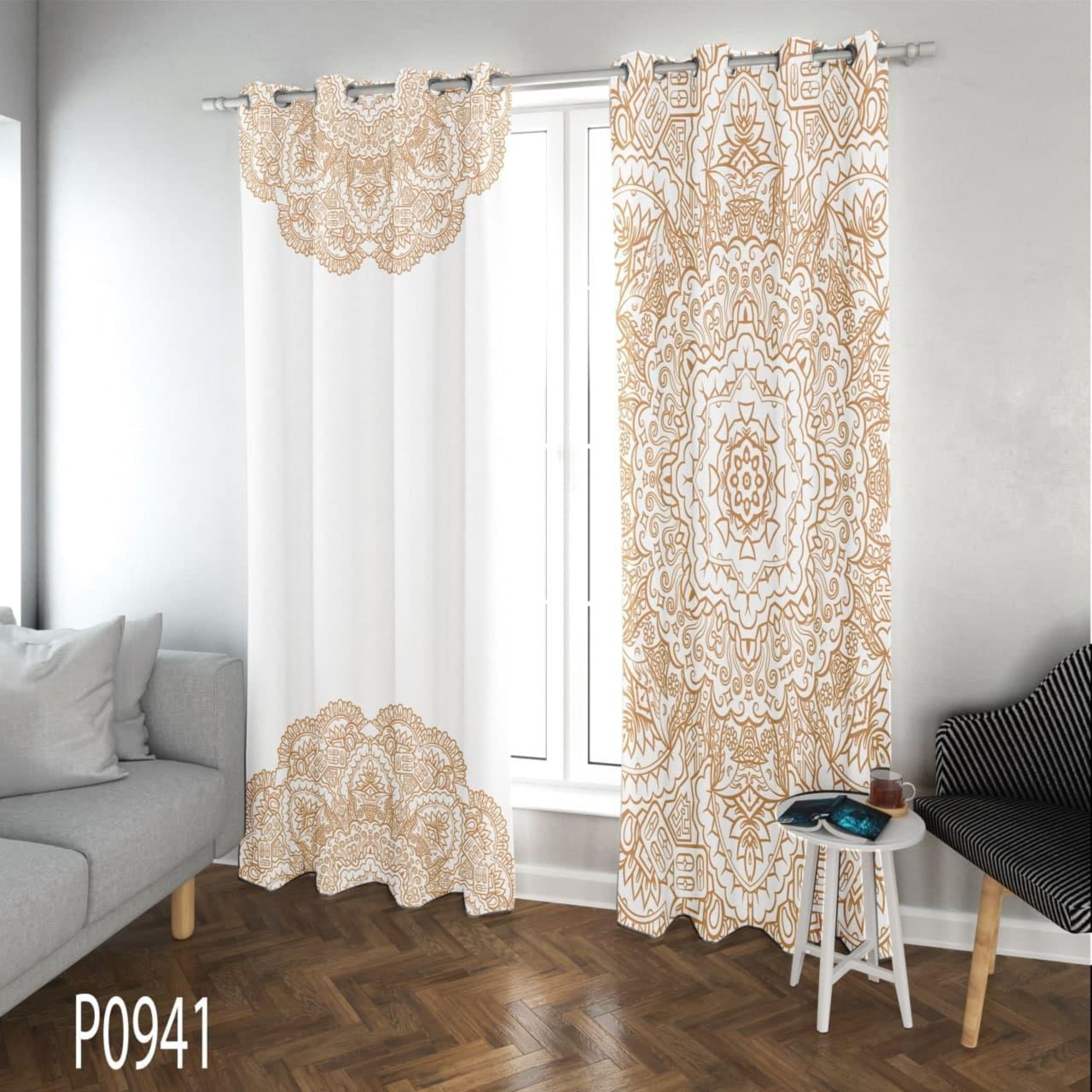 پرده چاپی پانچی طرح سنتی لایکتیک کد P0941