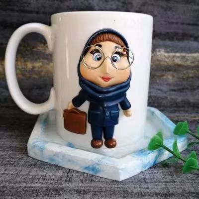 ماگ عروسکی خانم عینکی