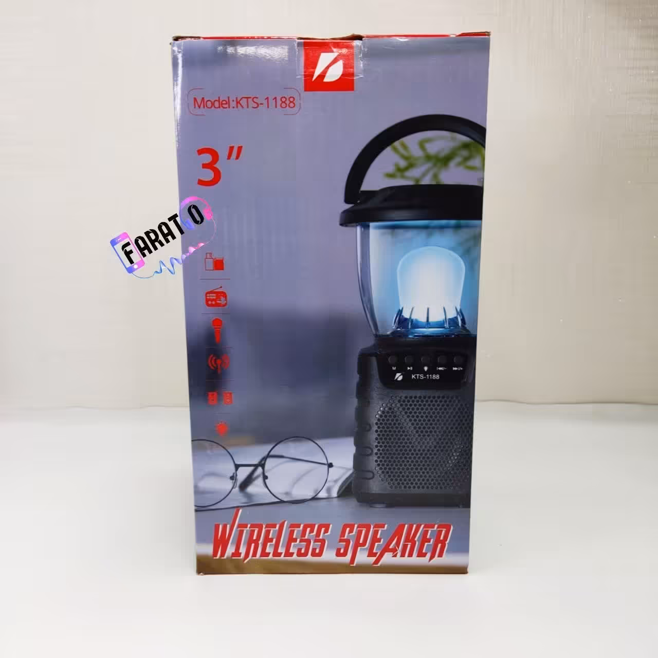 اسپیکر بلوتوثی قابل حمل KTS-1188 دارای چراغ