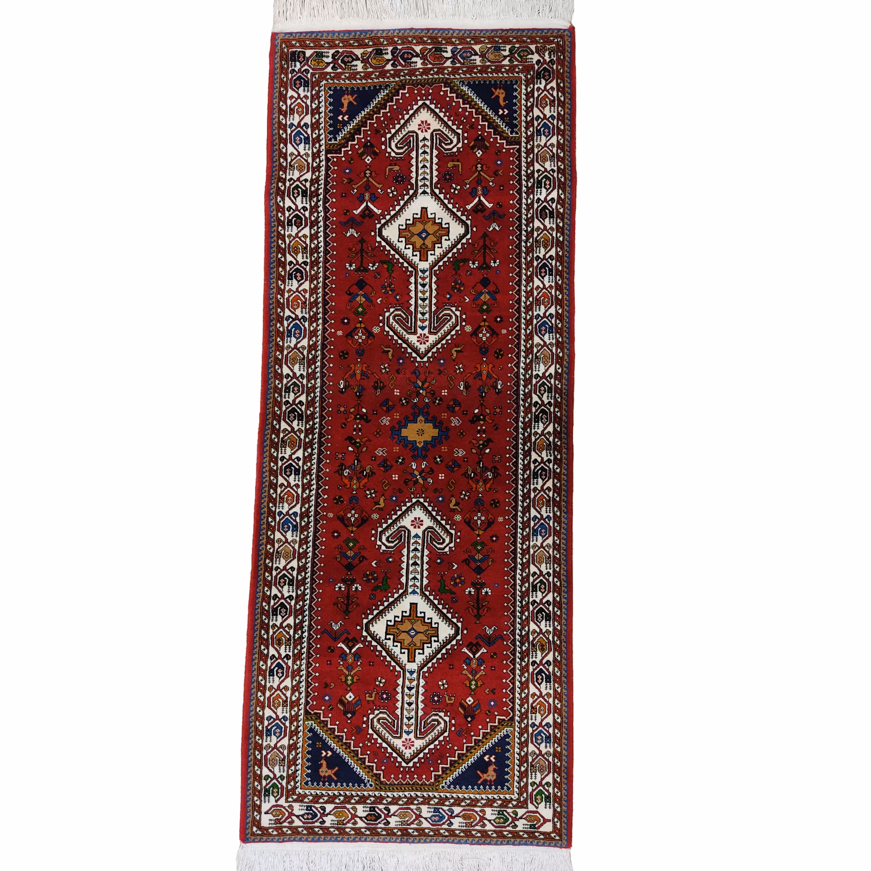 فرش دستبافت کناره طول دو متر مدل نصرآباد کد 342