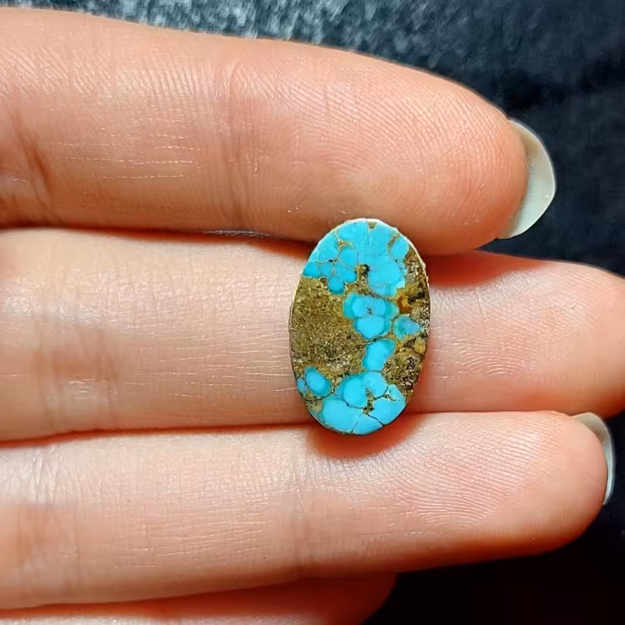 نگین فیروزه نیشابوری بسیار زیبا و فاخرکدM12