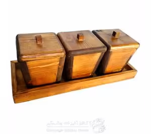 جا ادویه چوبی 6 عددی تخت گردان کد 99062