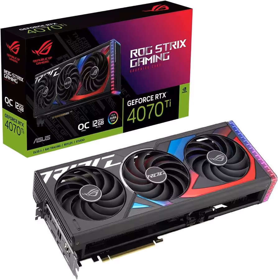 کارت گرافیک ایسوس مدل ROG Strix GeForce RTX 4070 Ti GDDR6X OC Edition با حافظه 12 گیگابایت