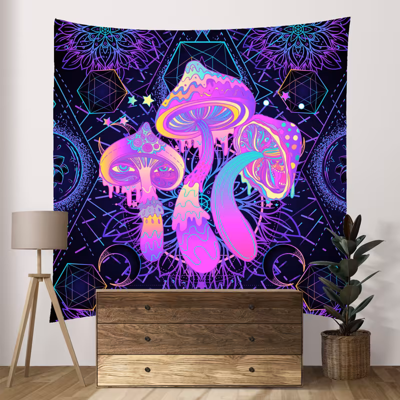 پوستر پارچه ای فیانی طرح بکدراپ BLACKLIGHT کد F22