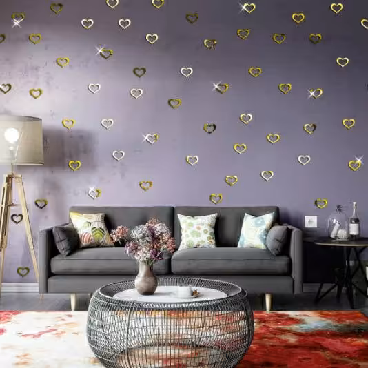 آینه پلکسی گلس طرح قلب تو خالی موجود در رنگ مسی،طلایی،نقره ای گارانتی 18 ماهه و ضمانت اصالت کالا