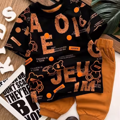 تیشرت شلوارک اسپرت تدی و حروف مناسب 2 تا 8 سال