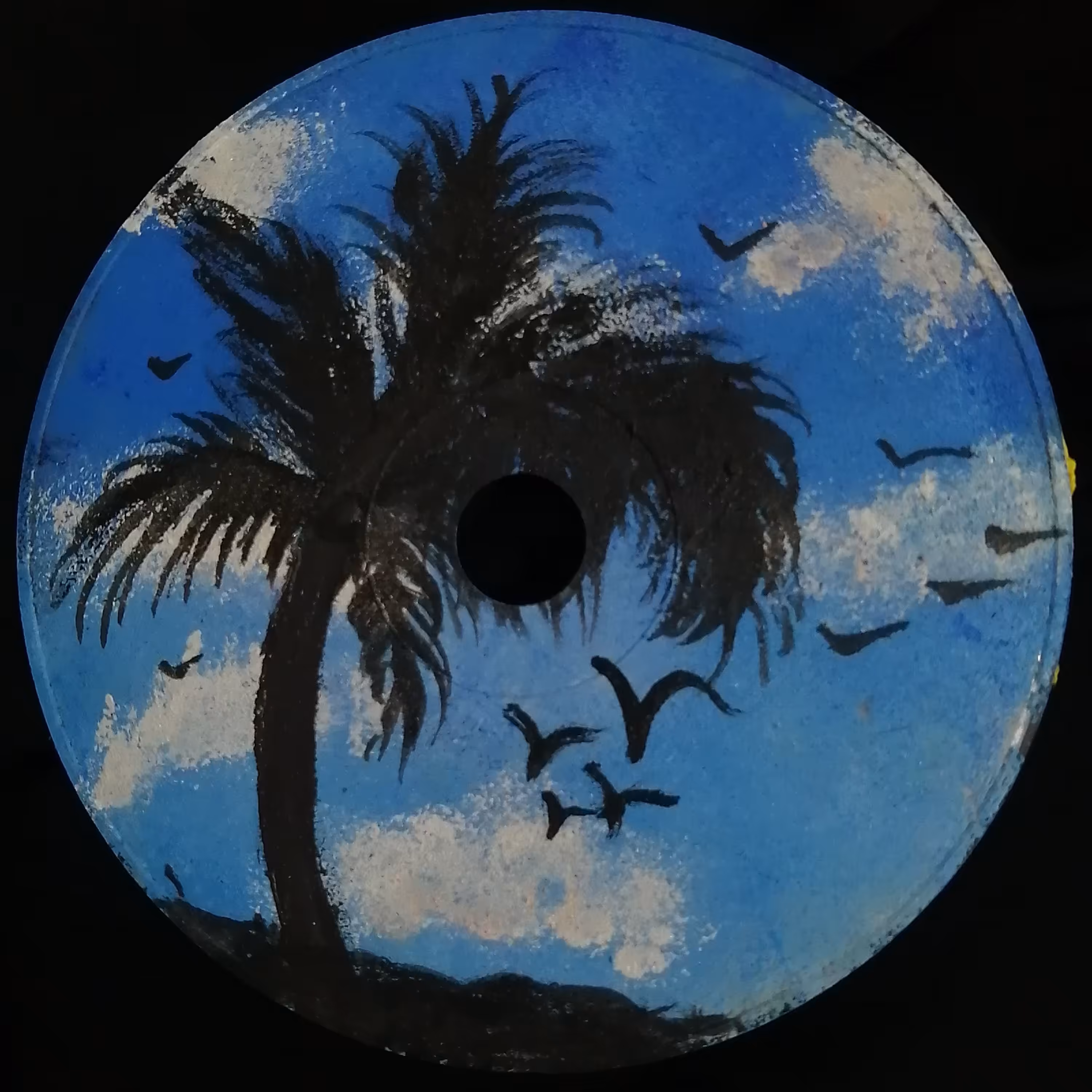 نقاشی رویCD.بارنگ ضد آب.رنگ اکریلیک.باطرح نخل