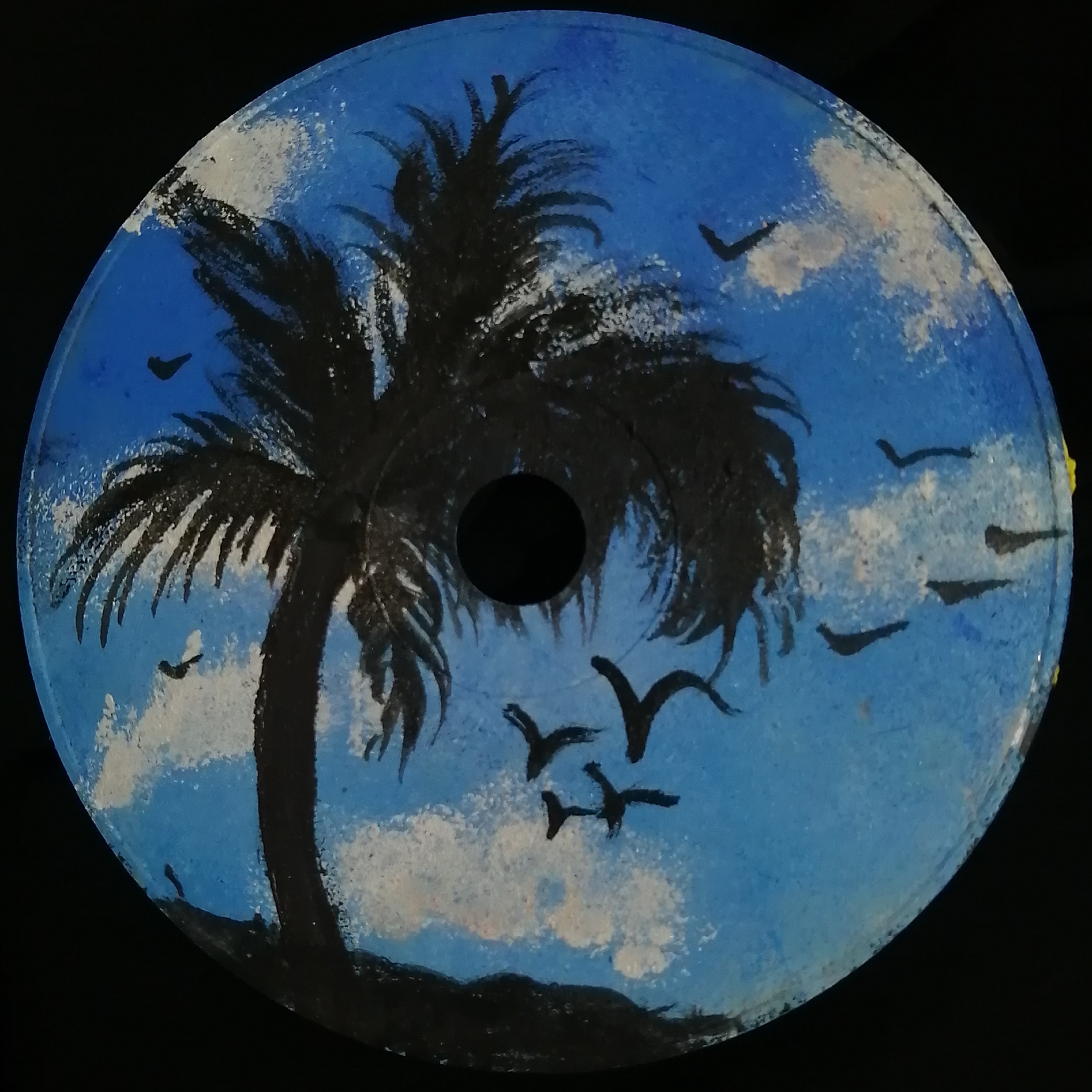 نقاشی رویCD.بارنگ ضد آب.رنگ اکریلیک.باطرح نخل