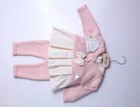 لباس 3تکه پیراهن مخمل با شلوار وژاکت بافت گوسفندی nipper land