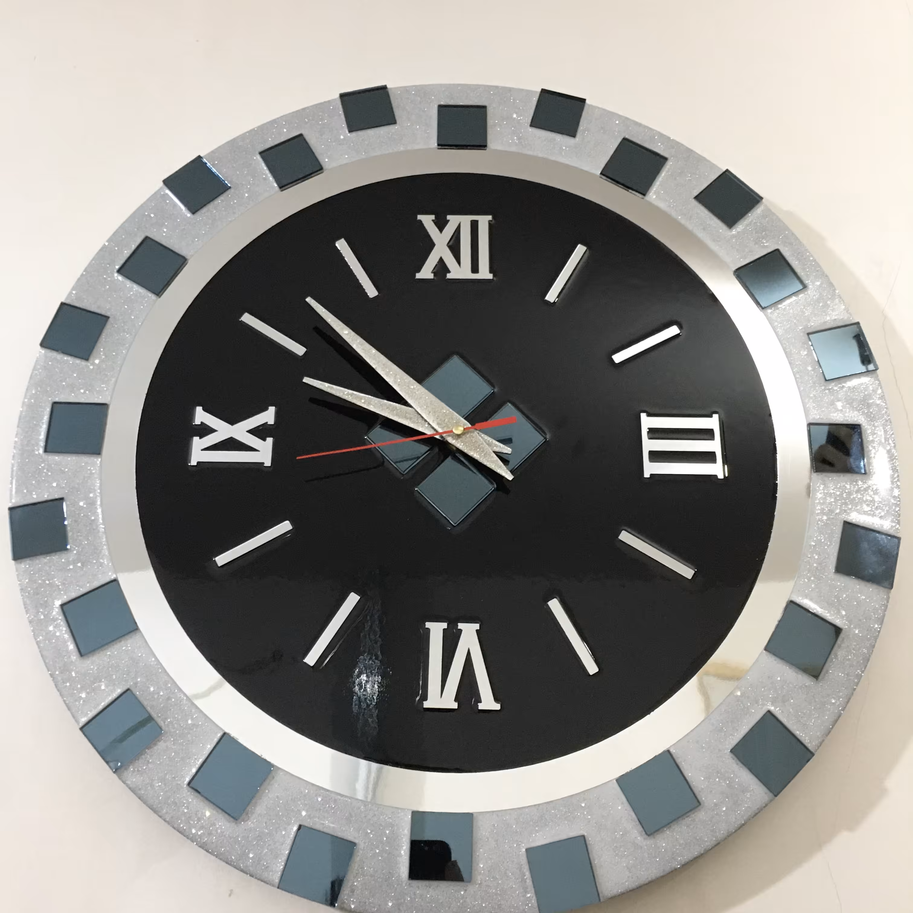 ساعت دیواری رزینی و آینه قطره 50cm