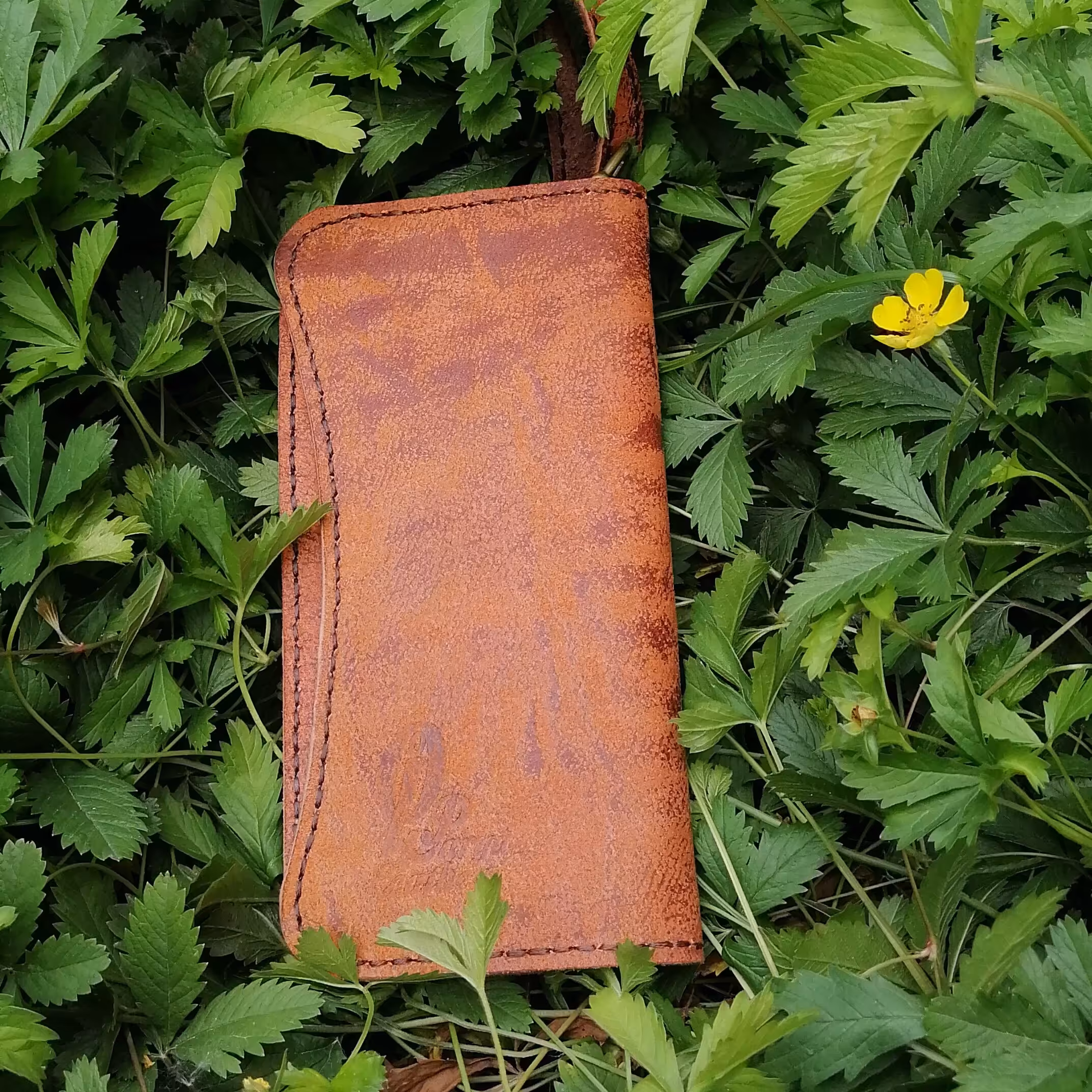 کیف پول و کارت چرم طبیعی دست دوز   پریا     کد   pw 009