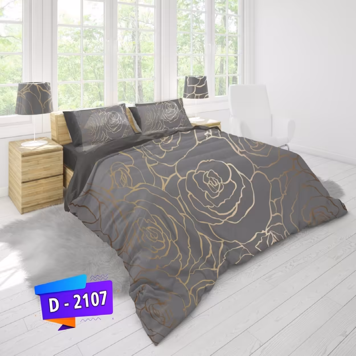 سرویس روتختی لمان کد 2107 دونفره 6 تکه
