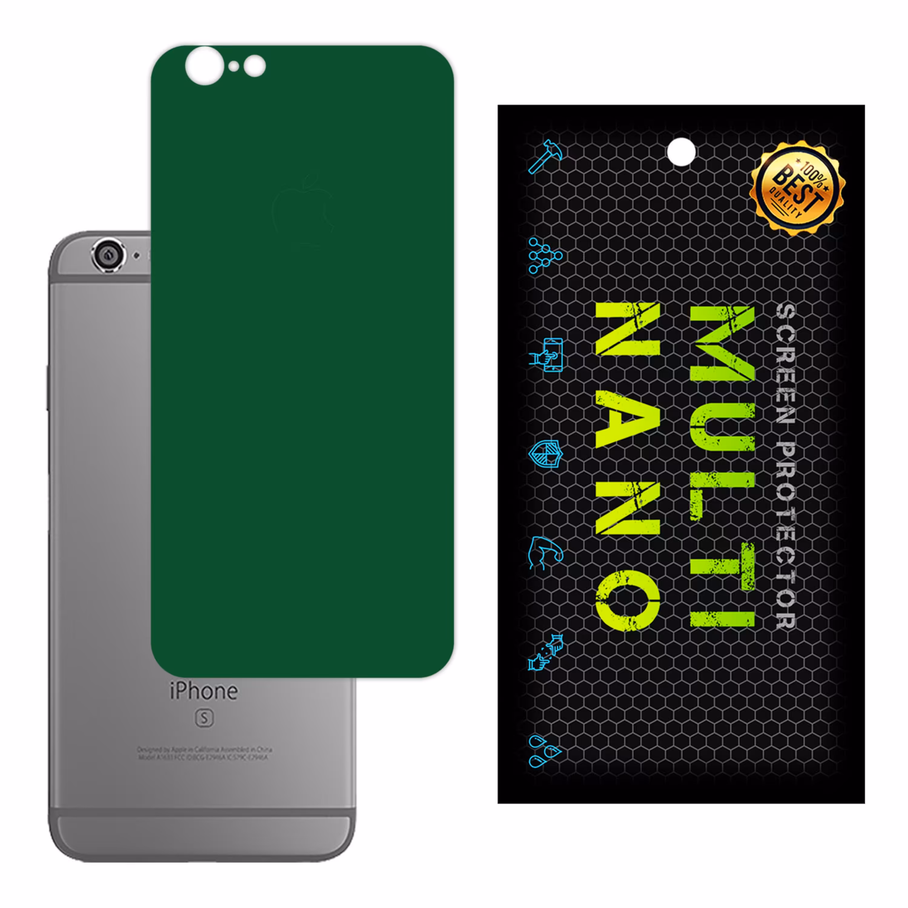 برچسب پوششی MultiNano مدل X-F1M-Green برای پشت موبایل اپل iPhone 6S Plus