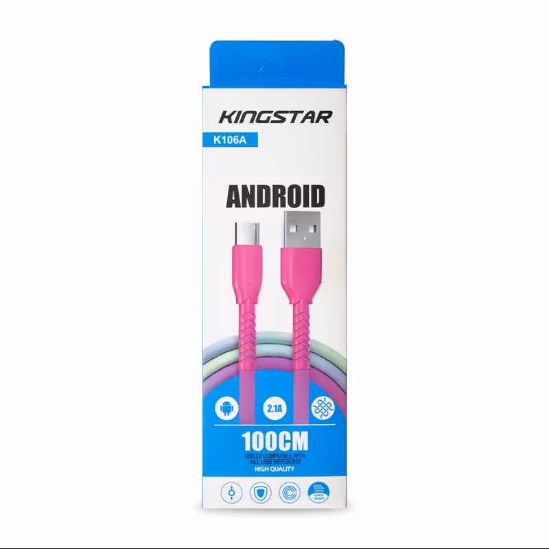 کابل شارژر تبدیل USB به microUSB کینگ استار مدل K106A طول 1 متر