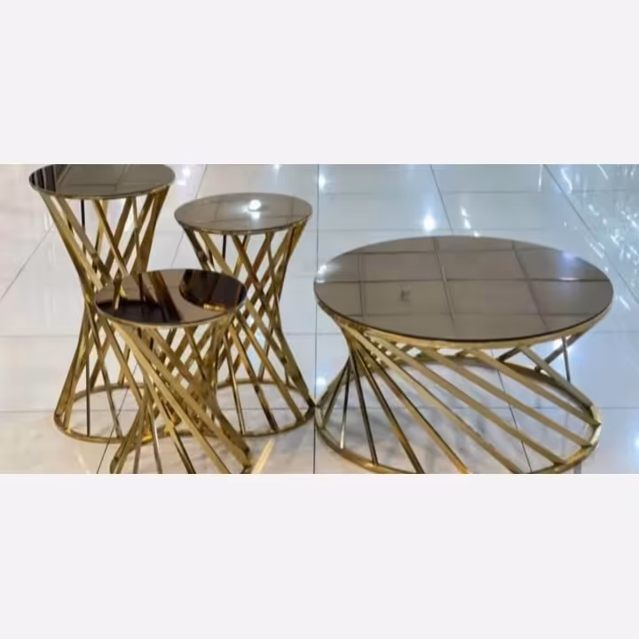 میز عسلی و جلو مبلی مدل پریا(آبکاری درجه 1 فورتیک)(ارسال با باربری و به صورت پس کرایه)