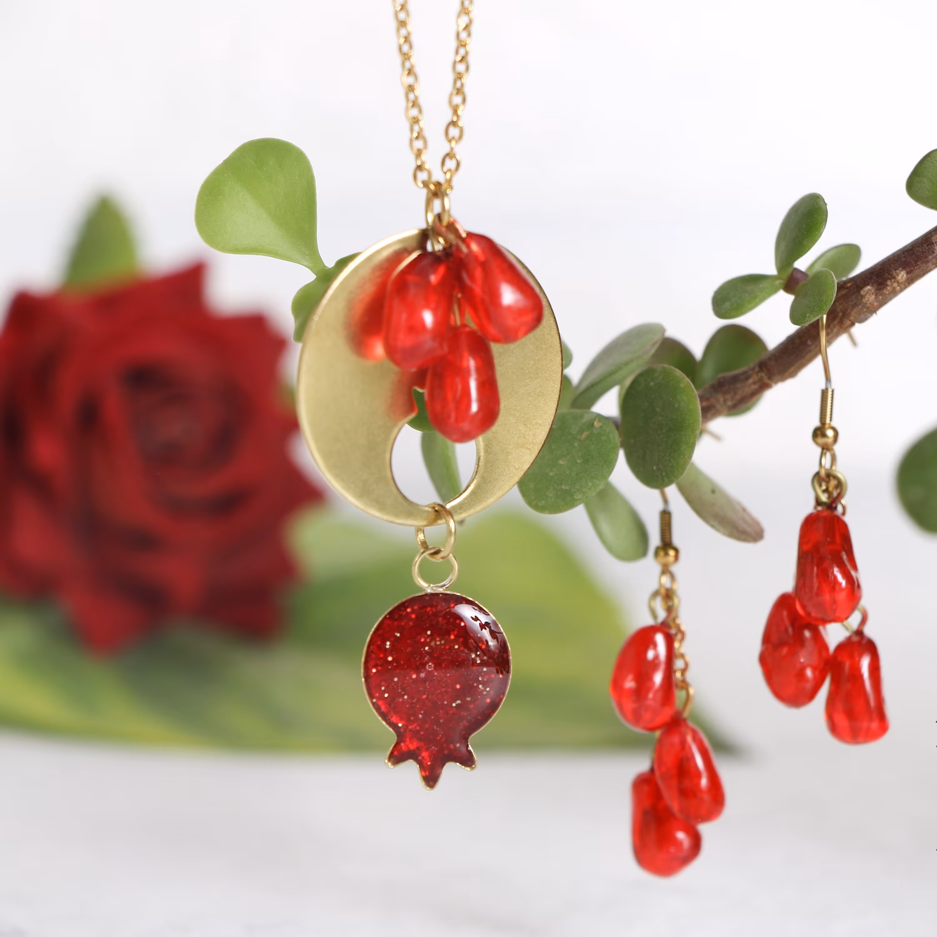 نیم ست رزینی دونه انار