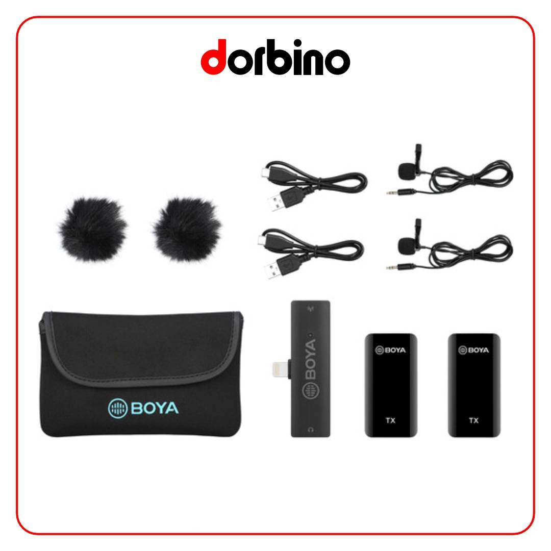 BOYA BY-XM6-S4 Digital True-Wireless 2-Person Microphone System with Lightning Connector for iOS Devices (2.4 GHz) - فروشگاه دوربین دوربینو