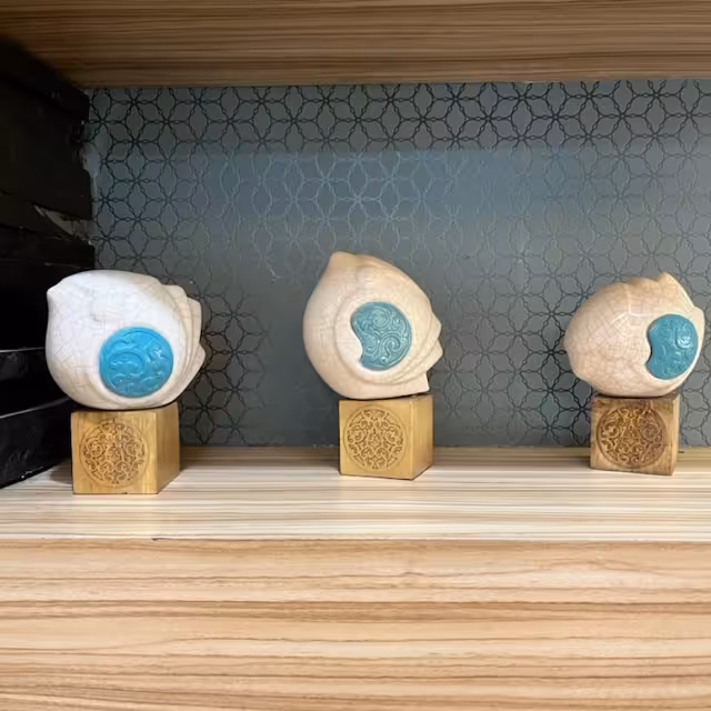 مجسمه ی 3 تکه ای فنچ