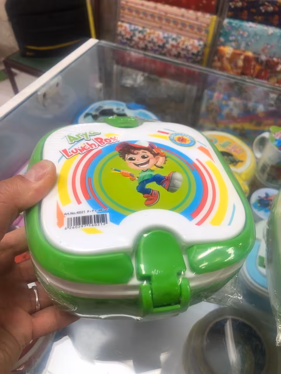 ظرف غذای کودک دو طبقه به همراه قاشق و چنگال