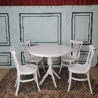 ناهارخوری 4 نفره با میز گرد سفید (پس کرایه)