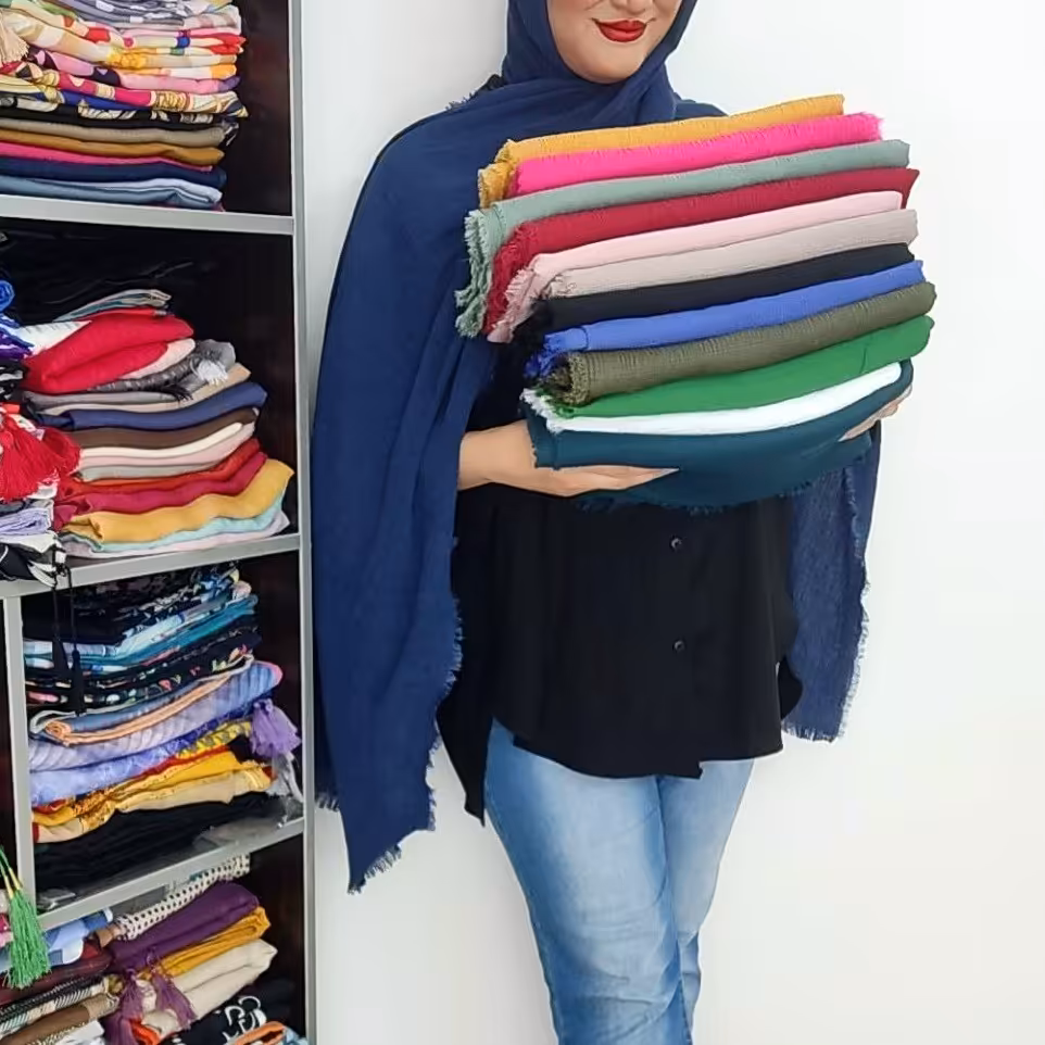 شال نخ کتان دور ریش