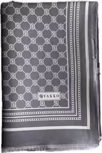 شال خاکستری زنانه Monogram Tivil ̇pek Shawl 300088 Koyu Grey Vakko