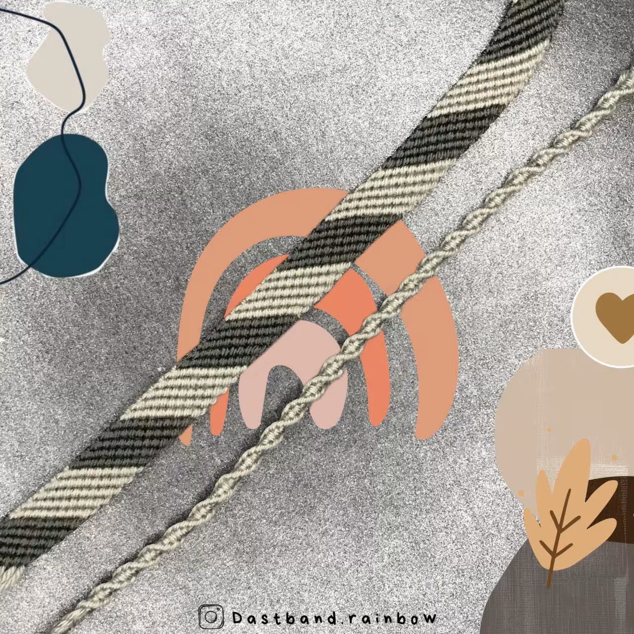 دستبند دوستی بافتنی ست مورب و پیچ دار