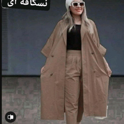 مانتو شلوار زنانه میکرو کجراه مدل عبایی جیران