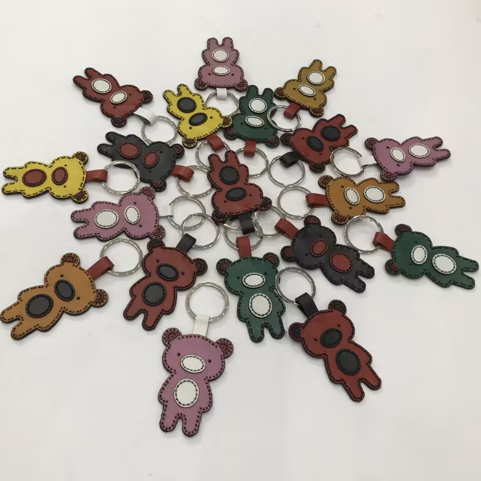 جاکلیدی  چرم طبیعی مدل خرسی ارسال رایگان