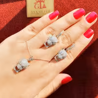 نیمست طرح ببرنقره 925 طرح جواهر ابکاری طلاسفید