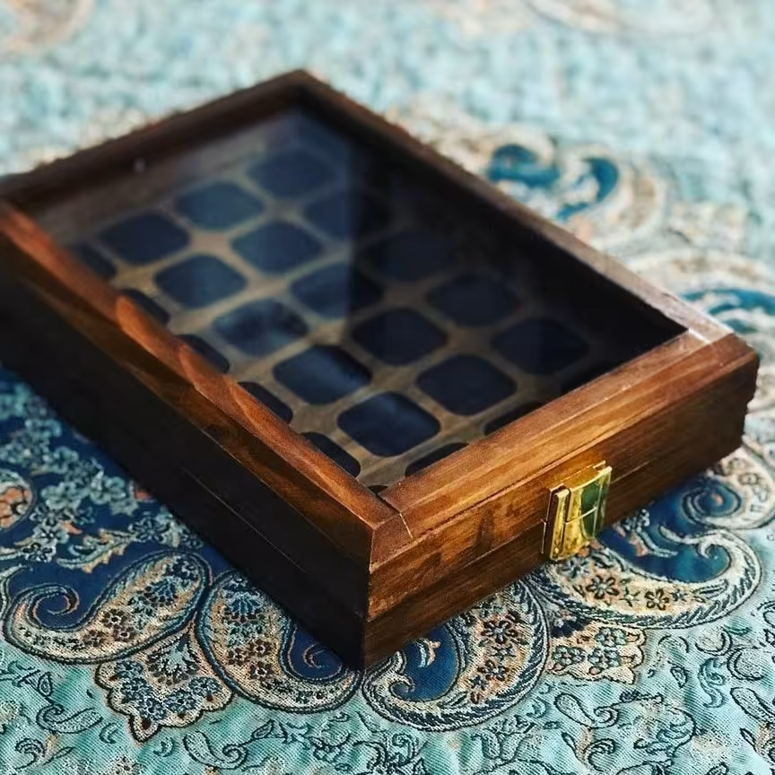 جعبه انگشتر چوبی