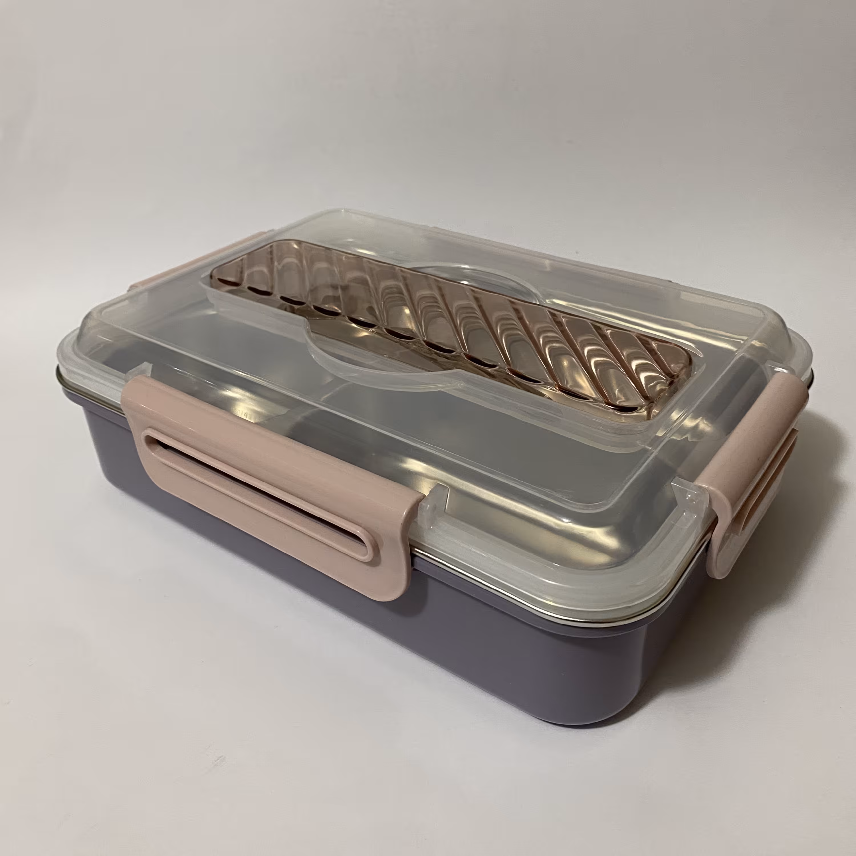 ظرف غذا مدل دو طبقه کد 3790 رنگ بنفش،لانچ باکس