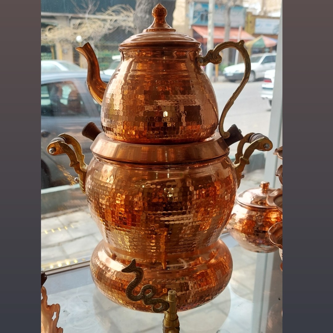 سماور و قوری روگازی مسی