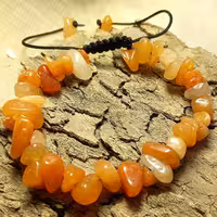 دستبند اونتورین نارنجی کمیاب (سنگ خام طبیعی) 