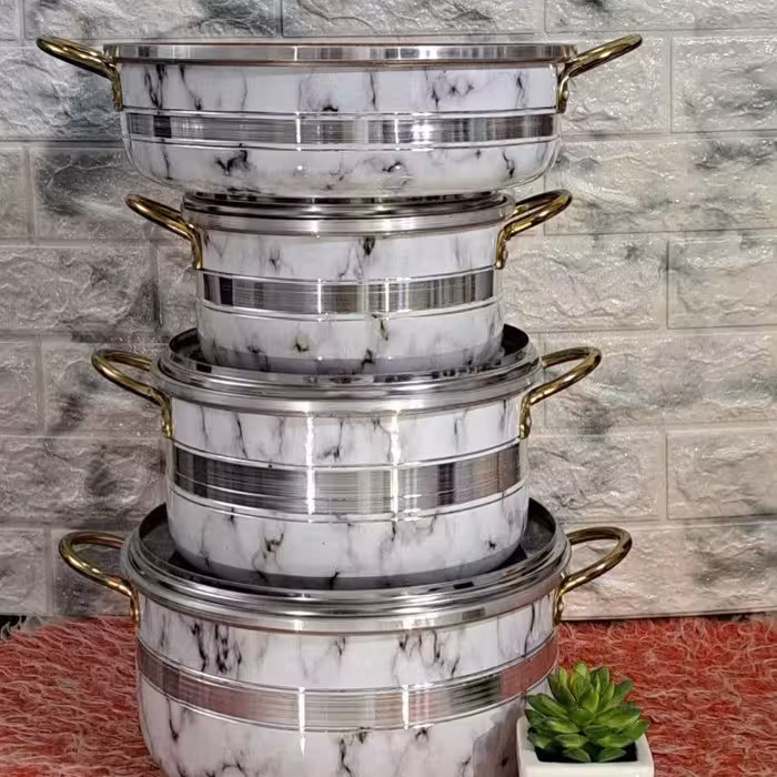 سرویس 7 پارچه قابلمه گرانیتی سنگی جدید