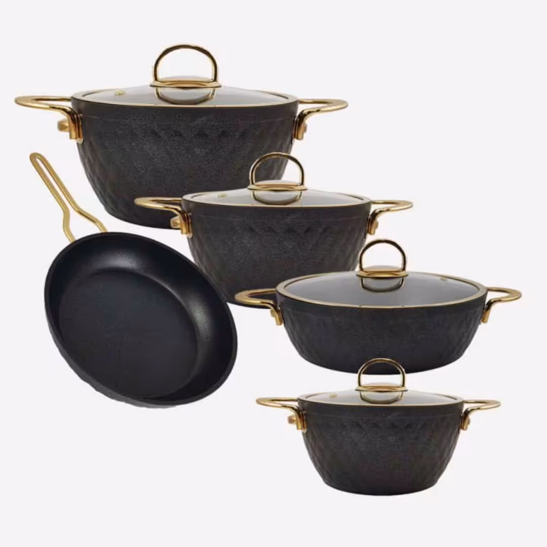 سرویس قابلمه چدن گرانیت 9 پارچه ویوالدی ساخت کشور ترکیه کد 202