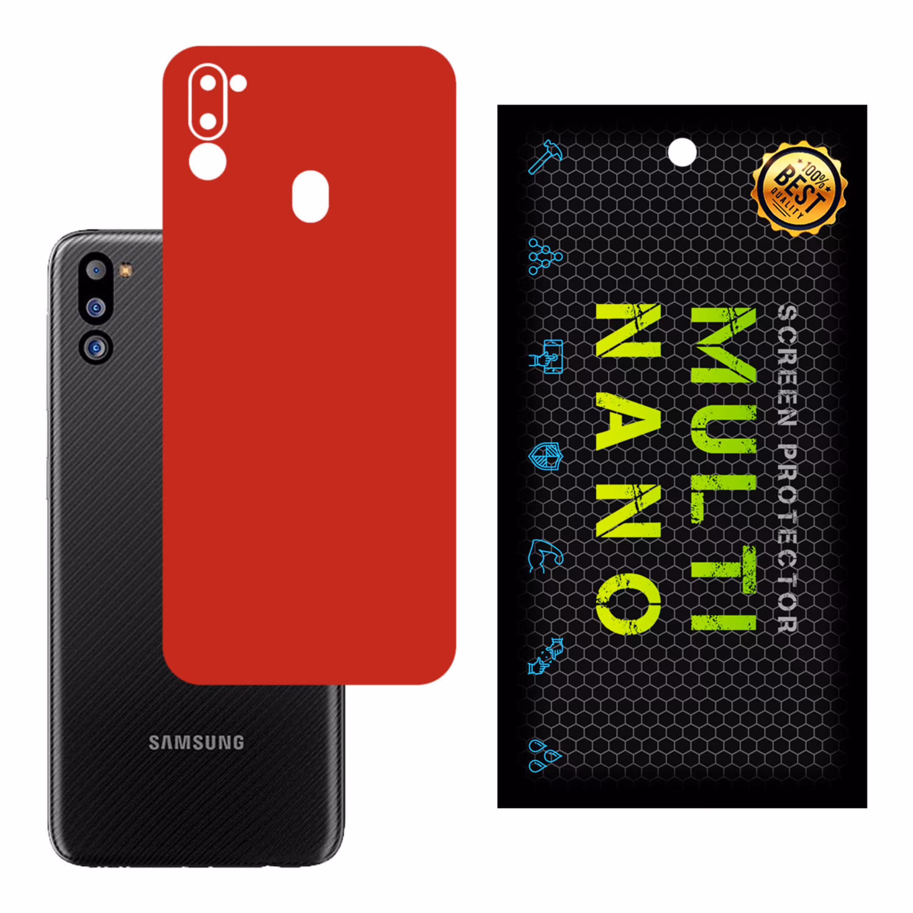 برچسب پوششی MultiNano مدل X-F1M-Red برای پشت موبایل  سامسونگM21 2021