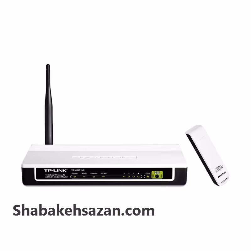 مودم-روتر و کارت شبکه USB تی پی-لینک مدل TD-W150KIT_V1