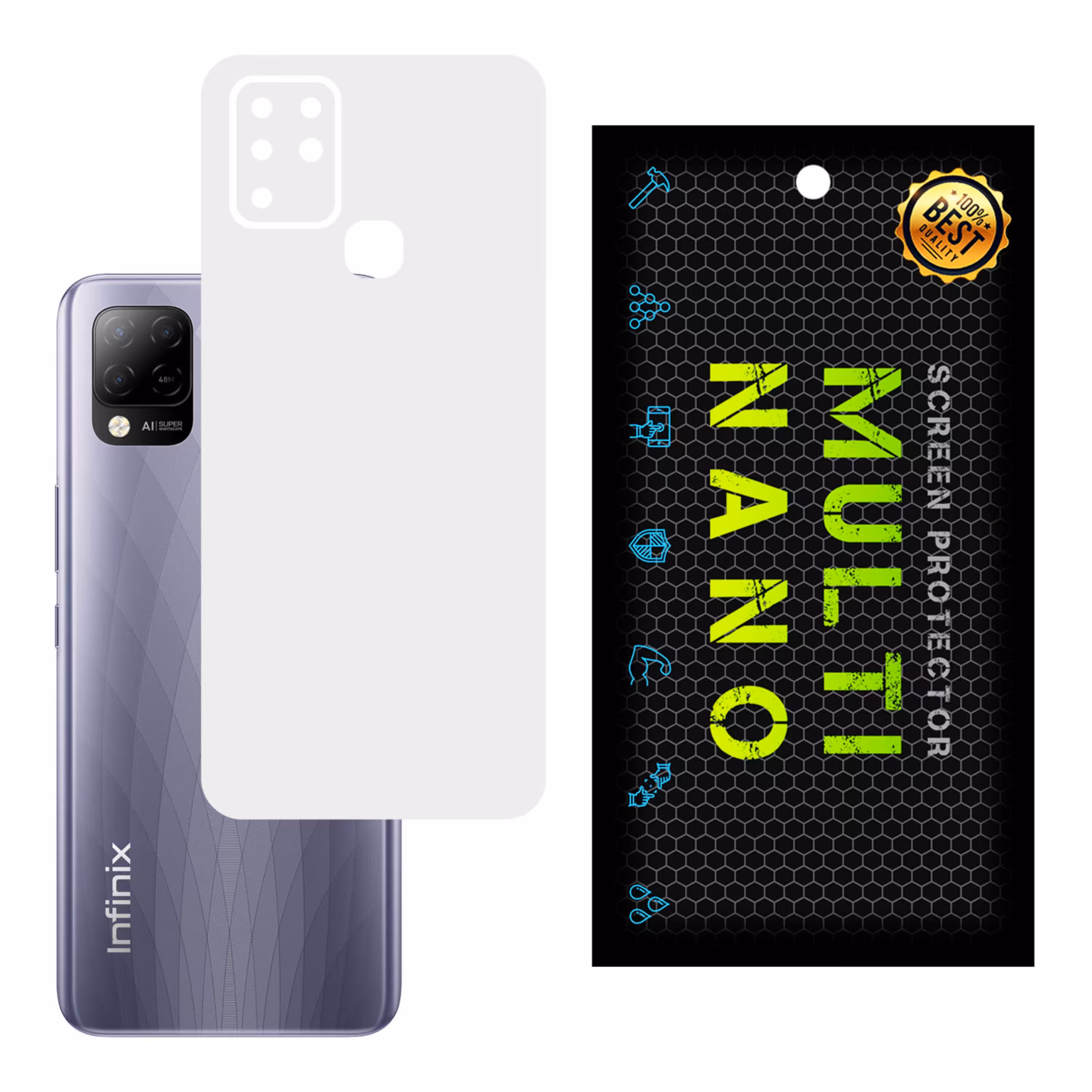 برچسب پوششی MultiNano مدل X-F1M- White برای پشت موبایل اینفینکس Hot 10T