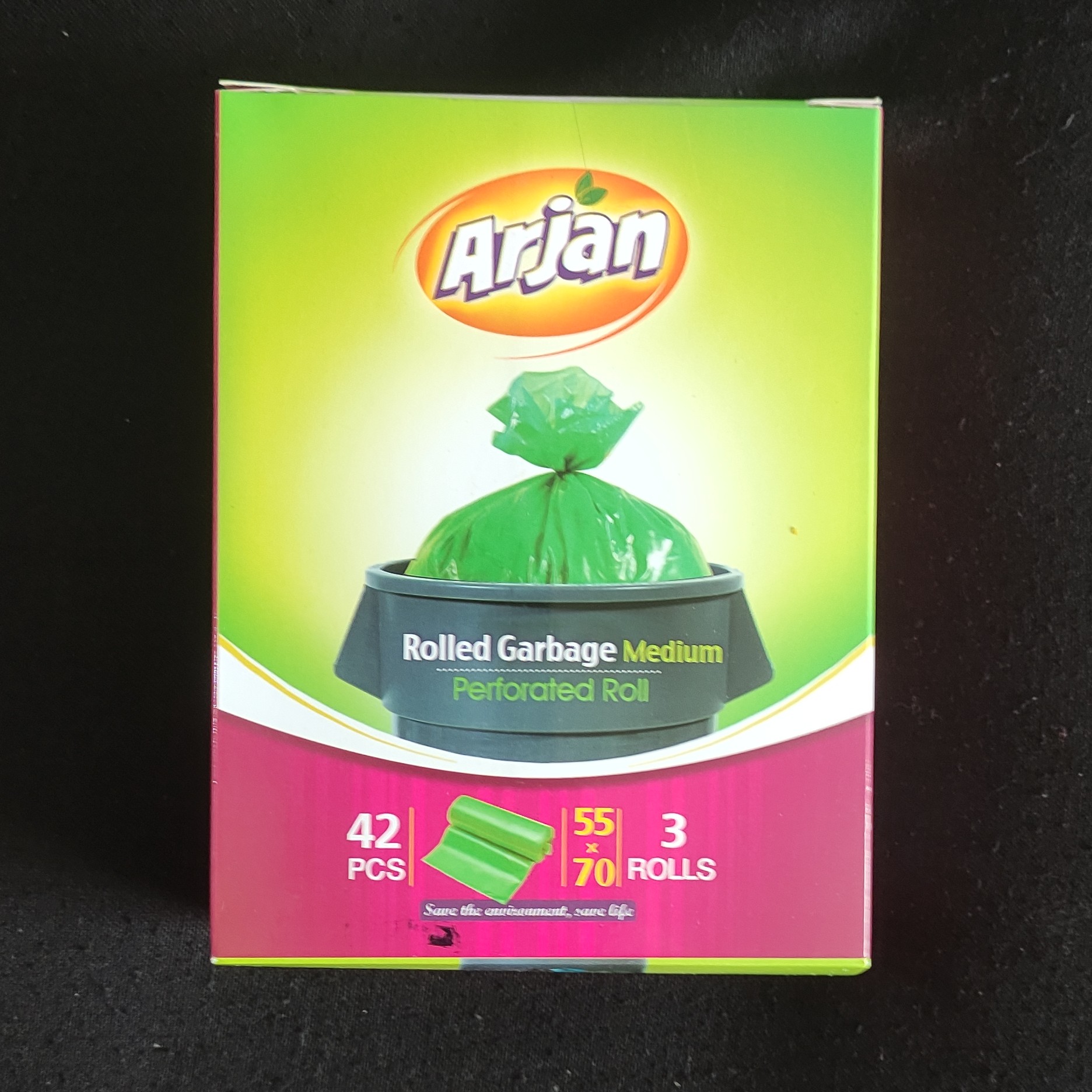 پک ( 10 عددی) کیسه زباله رولی (3 رول) متوسط (77-55) دارای 42 کیسه