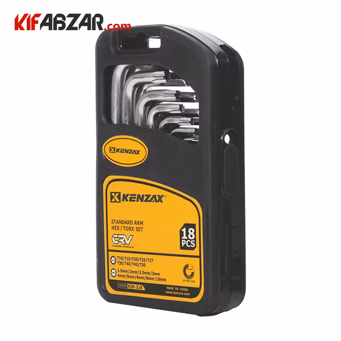 ست آچار آلن و ستاره ای 18 عددی کنزاکس مدل KSK-218