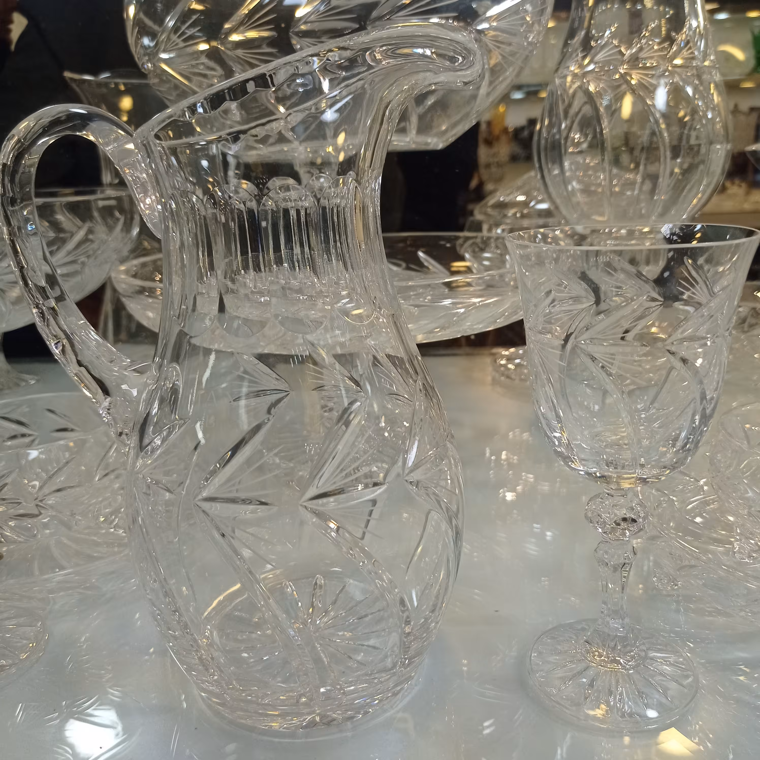 پارچ و گیلاس کریستال اصل بوهمیا چک 