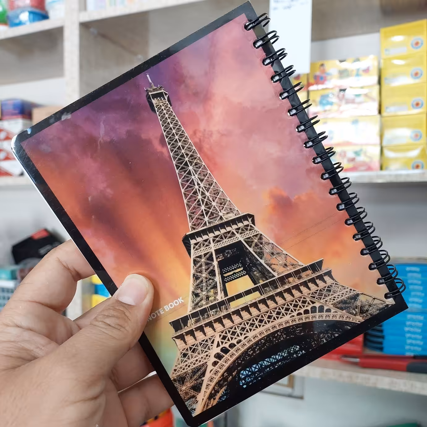 یادداشت فنر دوبل جلد لمینت 80 برگ طرح برج ایفل