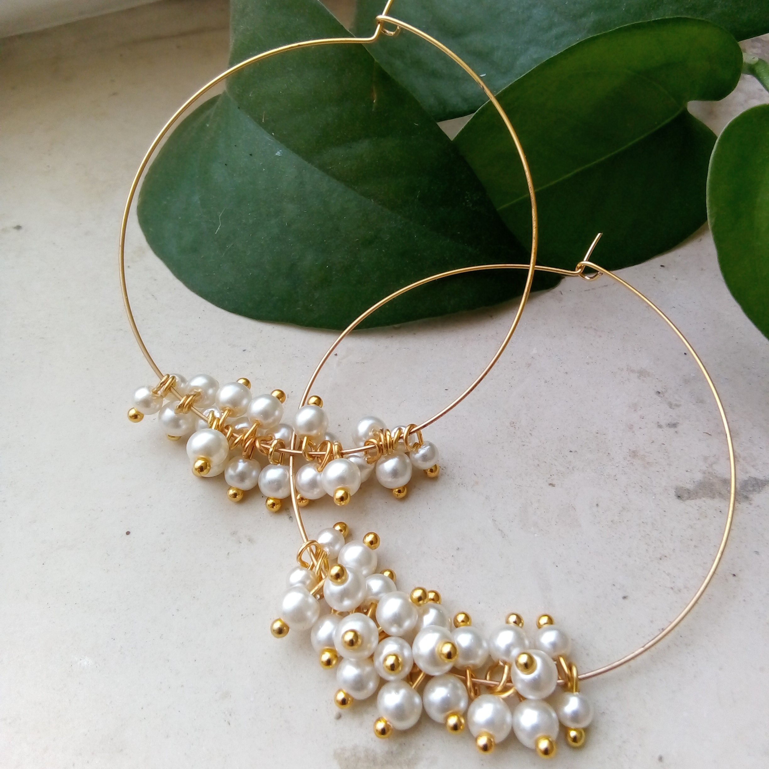 گوشواره حلقه ای فانتزی مروارید