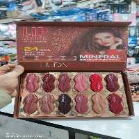 پک رژلب12عددی ضدآب بدون سرب  طرح لب هدی بيوتی HUDABEAUTY